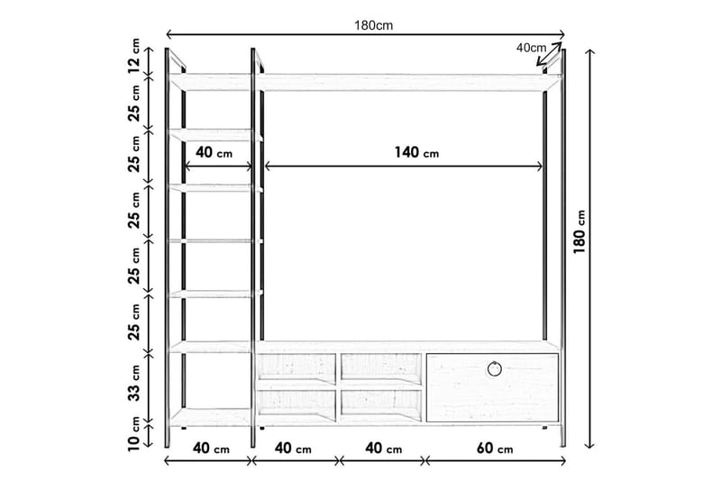 SAFAALAN Tv-bänk 180 cm Natur - Möbler - Vardagsrum - Tv-möbler & mediamöbler - Tv-bänkar