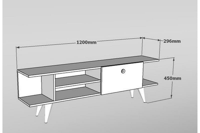 SEMAR Tv-bänk 120 cm Svart/Vit - Möbler - Vardagsrum - Tv-möbler & mediamöbler - Tv-bänkar