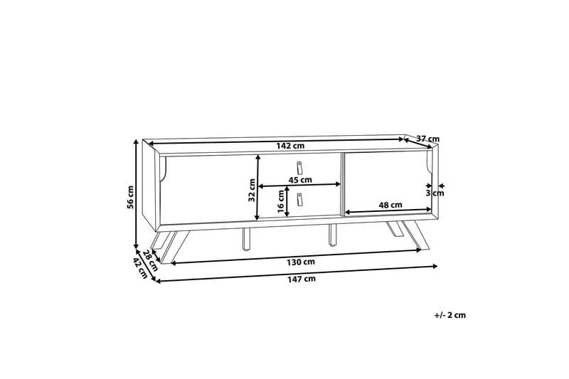 SMEIRHOF TV-Bänk 147 cm Vit - Möbler - Vardagsrum - Tv-möbler & mediamöbler - Tv-bänkar