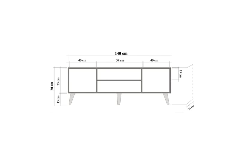 STENBYN TV-Bänk 140 cm Brun - Möbler - Vardagsrum - Tv-möbler & mediamöbler - Tv-bänkar