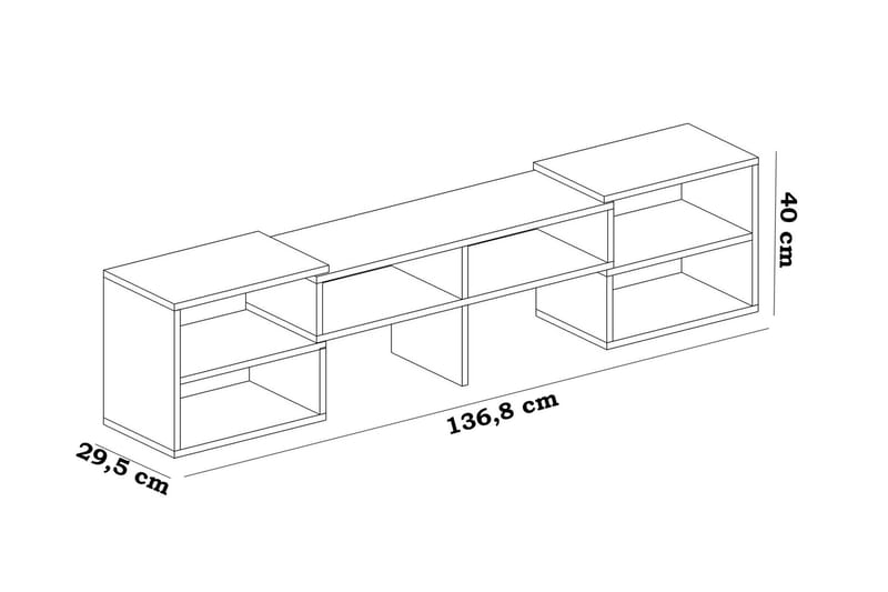 TONYA Tv-bänk 136 cm Vit - Vit - Möbler - Vardagsrum - Tv-möbler & mediamöbler - Tv-bänkar