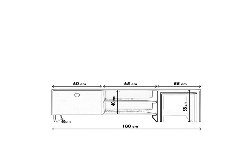 TOPLITA Tv-bänk 180 cm Natur/Svart - Möbler - Vardagsrum - Tv-möbler & mediamöbler - Tv-bänkar