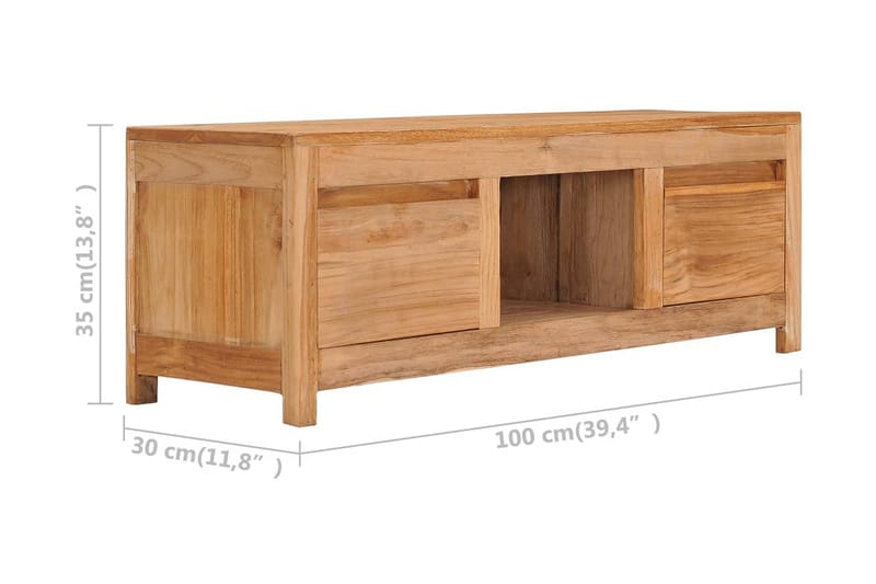 TV-bänk 100x30x35 cm massiv teak - Brun - Möbler - Vardagsrum - Tv-möbler & mediamöbler - Tv-bänkar