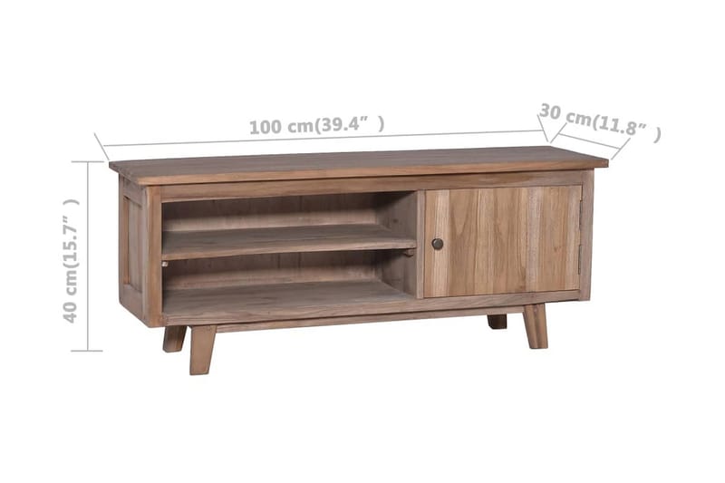 TV-bänk 100x30x40 cm massiv teak - Brun - Möbler - Vardagsrum - Tv-möbler & mediamöbler - Tv-bänkar