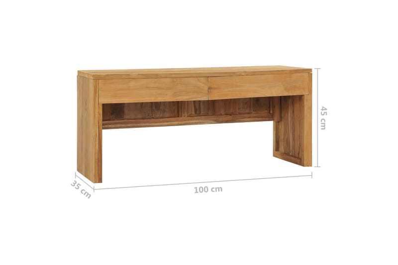 TV-bänk 100x35x45 cm massiv teak - Brun - Möbler - Vardagsrum - Tv-möbler & mediamöbler - Tv-bänkar