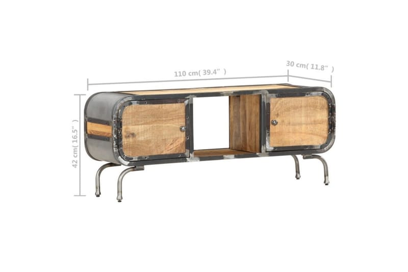 Tv-bänk 110x30x42 cm massivt mangoträ - Brun - Möbler - Vardagsrum - Tv-möbler & mediamöbler - Tv-bänkar