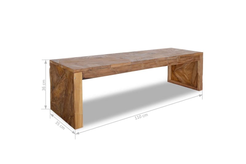 Tv-bänk 110x35x36 cm massiv teak - Brun - Möbler - Vardagsrum - Tv-möbler & mediamöbler - Tv-bänkar