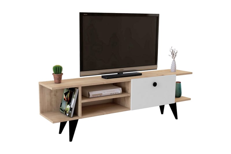 TV-BÄNK 120 cm Natur/Vit - Möbler - Vardagsrum - Tv-möbler & mediamöbler - Tv-bänkar