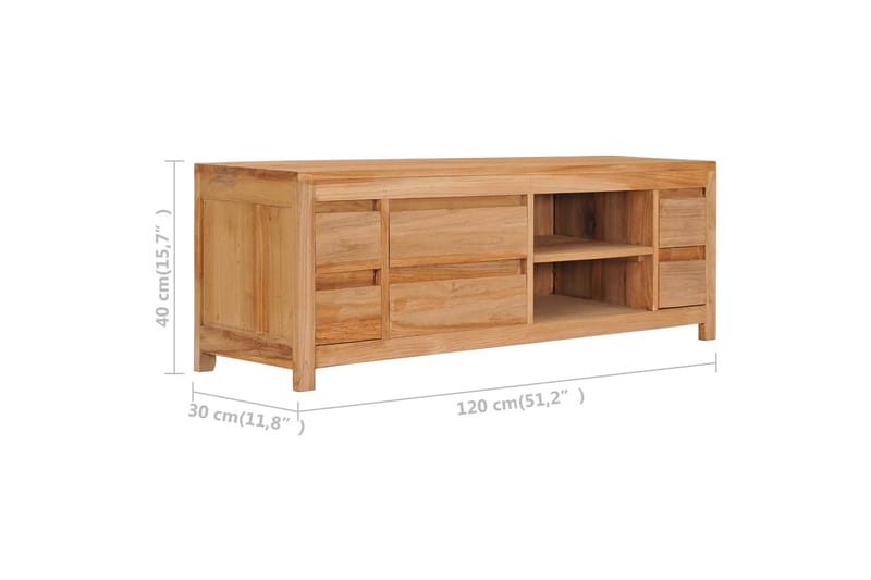 TV-bänk 120x30x40 cm massiv teak - Brun - Möbler - Vardagsrum - Tv-möbler & mediamöbler - Tv-bänkar