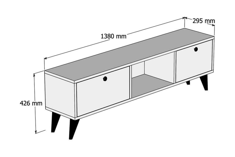 TV-BÄNK 138 cm Valnöt/Svart - Möbler - Vardagsrum - Tv-möbler & mediamöbler - Tv-bänkar