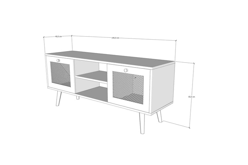 TV-BÄNK 140 cm 2 Skåp Sand/Natur - Möbler - Vardagsrum - Tv-möbler & mediamöbler - Tv-bänkar