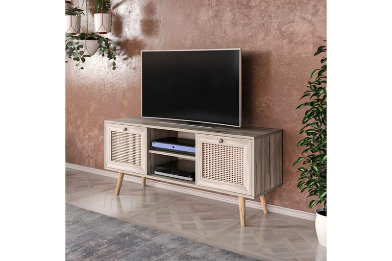 TV-BÄNK 140 cm 2 Skåp Sand/Natur - Möbler - Vardagsrum - Tv-möbler & mediamöbler - Tv-bänkar