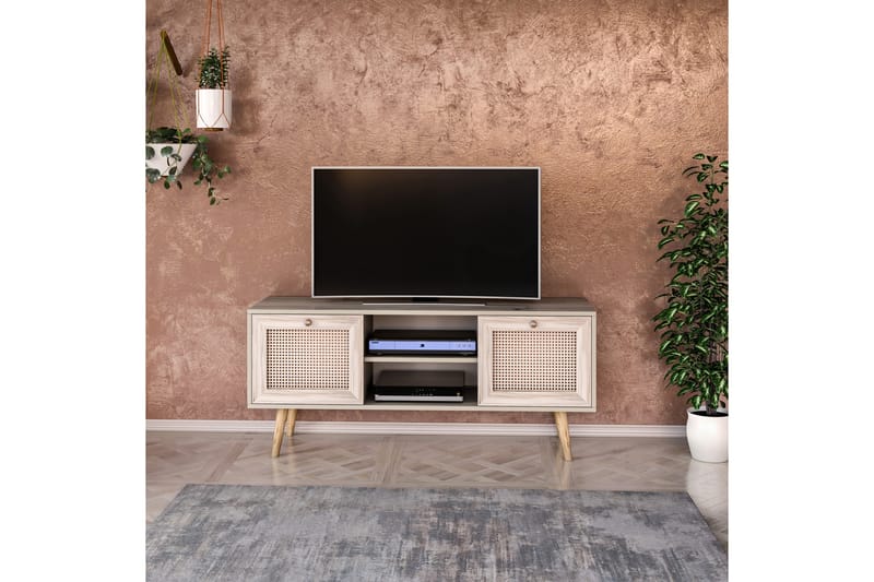 TV-BÄNK 140 cm 2 Skåp Sand/Natur - Möbler - Vardagsrum - Tv-möbler & mediamöbler - Tv-bänkar