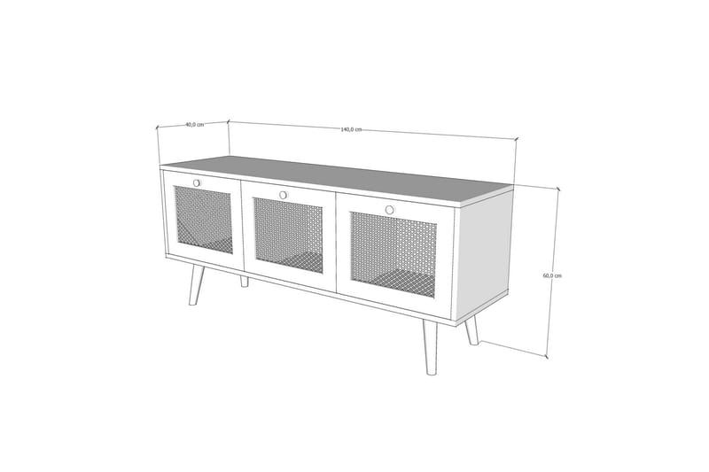 TV-BÄNK 140 cm 3 Skåp Sand/Natur - Möbler - Vardagsrum - Tv-möbler & mediamöbler - Tv-bänkar