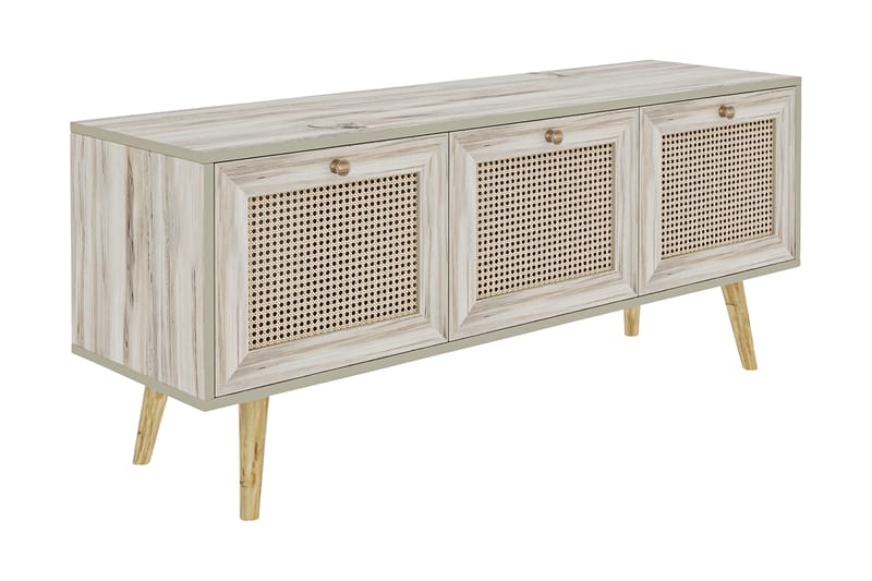 TV-BÄNK 140 cm 3 Skåp Sand/Natur - Möbler - Vardagsrum - Tv-möbler & mediamöbler - Tv-bänkar