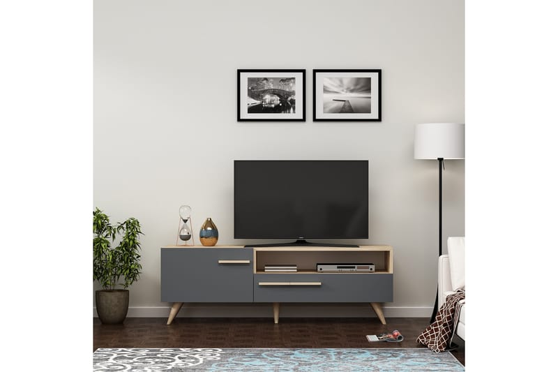 TV-BÄNK 150 cm Natur/Antracit - Möbler - Vardagsrum - Tv-möbler & mediamöbler - Tv-bänkar