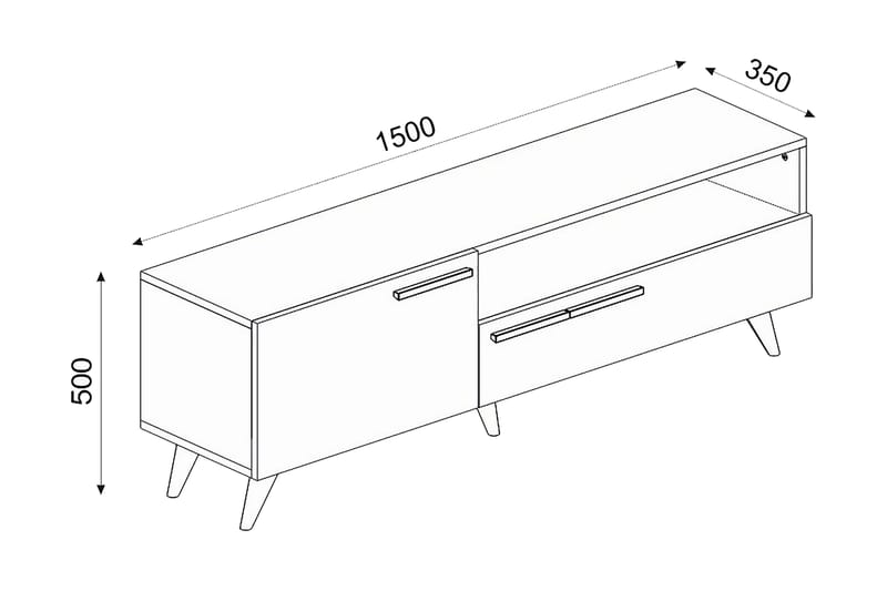 TV-BÄNK 150 cm Natur/Antracit - Möbler - Vardagsrum - Tv-möbler & mediamöbler - Tv-bänkar