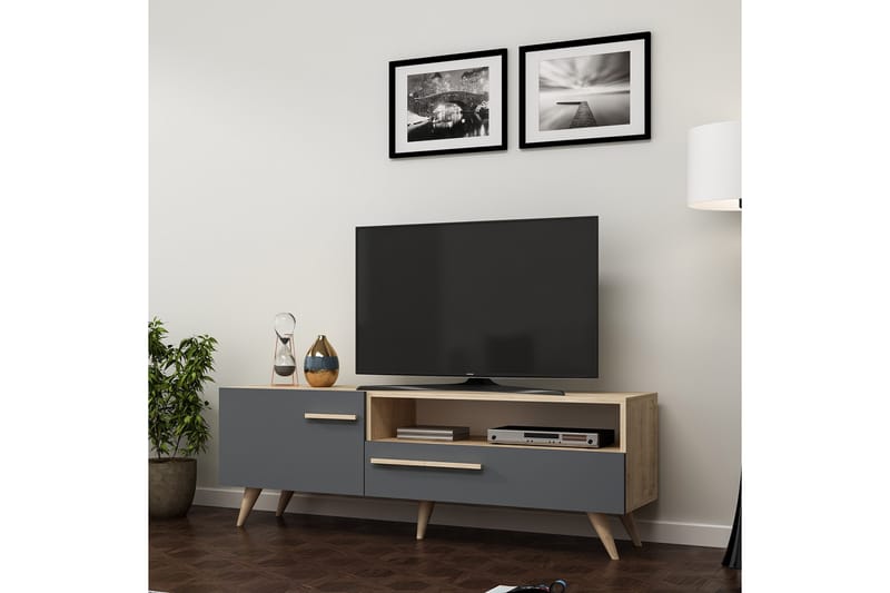 TV-BÄNK 150 cm Natur/Antracit - Möbler - Vardagsrum - Tv-möbler & mediamöbler - Tv-bänkar