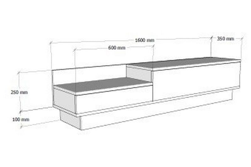 TV-BÄNK 160 cm 2 Skåp Vit/Natur - Möbler - Vardagsrum - Tv-möbler & mediamöbler - Tv-bänkar