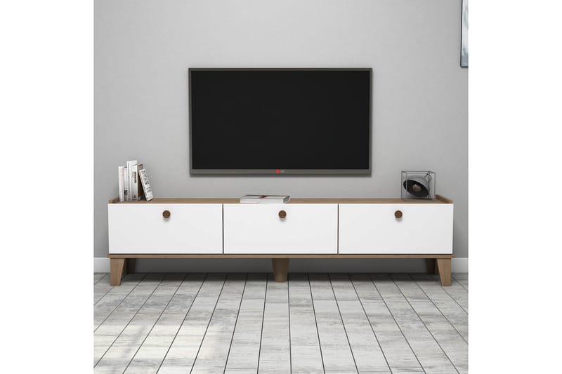 TV-BÄNK 178 cm Natur/Vit - Möbler - Vardagsrum - Tv-möbler & mediamöbler - Tv-bänkar