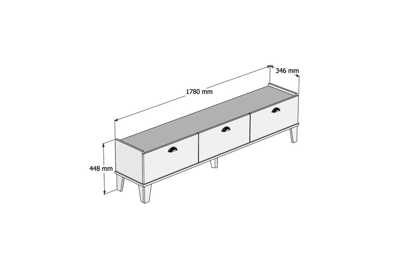 TV-BÄNK 178 cm Natur/Vit - Möbler - Vardagsrum - Tv-möbler & mediamöbler - Tv-bänkar