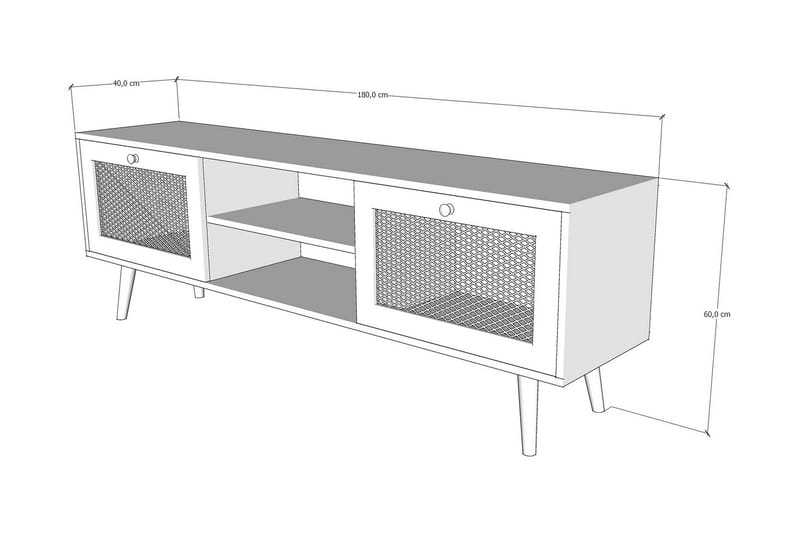 TV-BÄNK 180 cm 2 Skåp Sand/Natur - Möbler - Vardagsrum - Tv-möbler & mediamöbler - Tv-bänkar