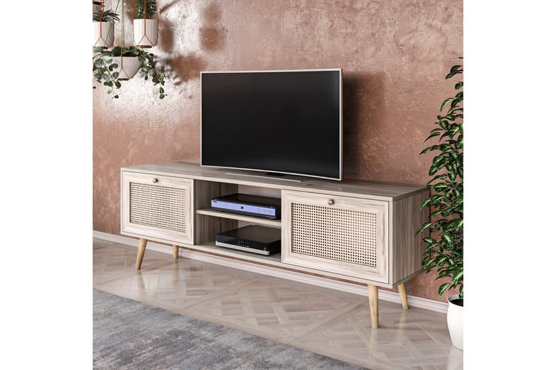 TV-BÄNK 180 cm 2 Skåp Sand/Natur - Möbler - Vardagsrum - Tv-möbler & mediamöbler - Tv-bänkar