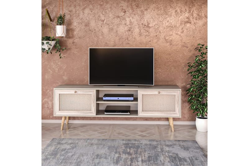 TV-BÄNK 180 cm 2 Skåp Sand/Natur - Möbler - Vardagsrum - Tv-möbler & mediamöbler - Tv-bänkar