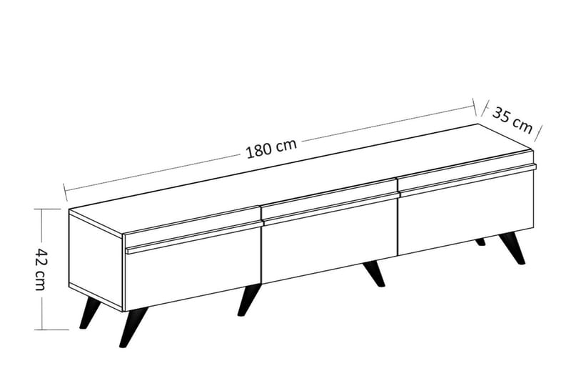 TV-BÄNK 180 cm Antracit - Möbler - Vardagsrum - Tv-möbler & mediamöbler - Tv-bänkar