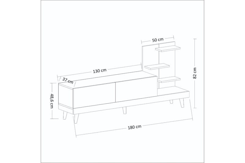 TV-BÄNK 180 cm Antracit/Valnöt - Möbler - Vardagsrum - Tv-möbler & mediamöbler - Tv-bänkar