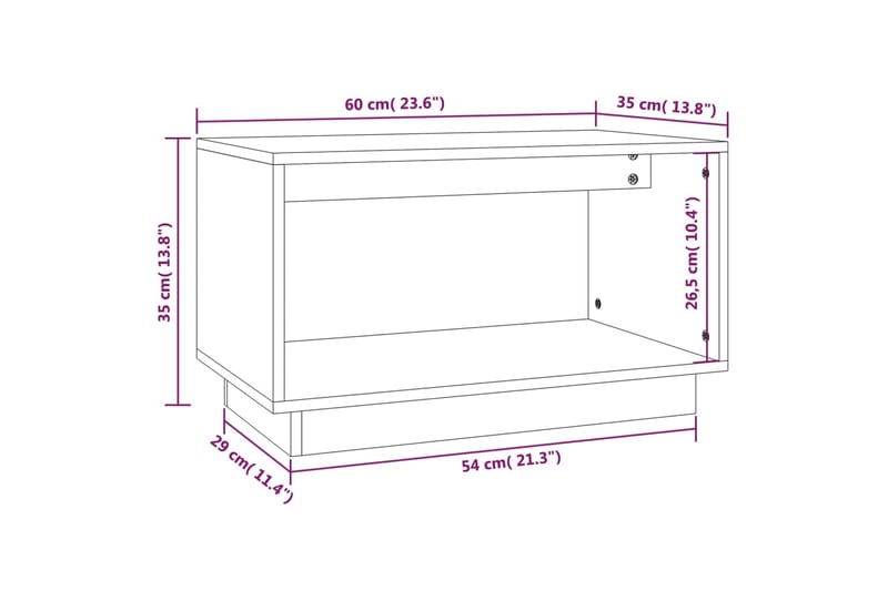 Tv-bänk 60x35x35 cm massiv furu - Brun - Möbler - Vardagsrum - Tv-möbler & mediamöbler - Tv-bänkar