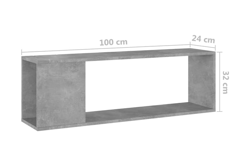 TV-bänk betonggrå 100x24x32 cm spånskiva - Grå - Tv-bänkar