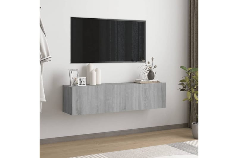 TV-bänk för vägg grå sonoma 120x30x30 cm konstruerat trä - Grå - Möbler - Vardagsrum - Tv-möbler & mediamöbler - Tv-bänkar