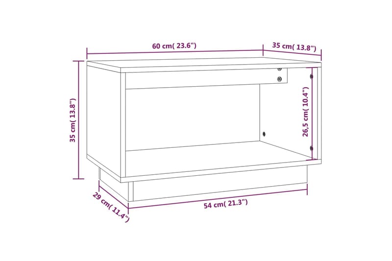 Tv-bänk grå 60x35x35 cm massiv furu - Grå - Möbler - Vardagsrum - Tv-möbler & mediamöbler - Tv-bänkar