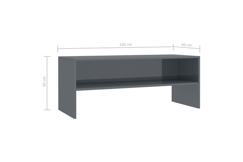 TV-bänk grå högglans 100x40x40 cm spånskiva - Grå - Möbler - Vardagsrum - Tv-möbler & mediamöbler - Tv-bänkar