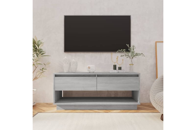 TV-bänk grå sonoma-ek 102x41x44 cm spånskiva - Grå - Möbler - Vardagsrum - Tv-möbler & mediamöbler - Tv-bänkar