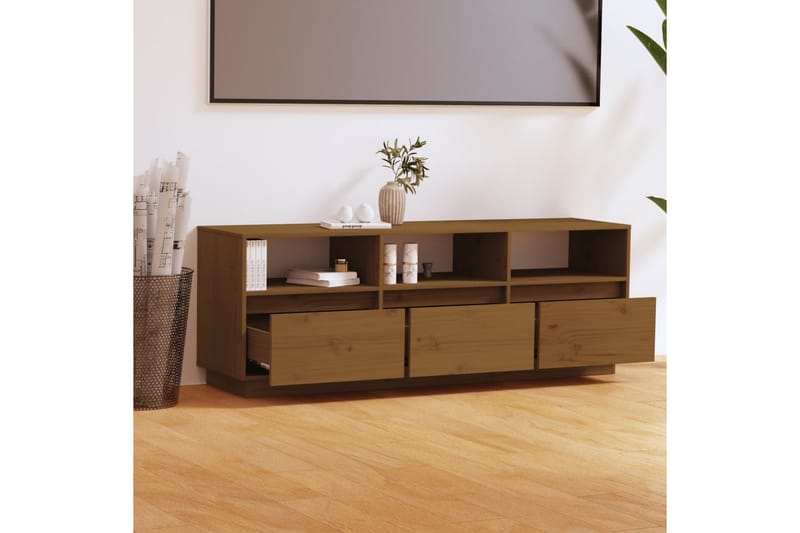 Tv-bänk honungsbrun 140x37x50 cm massiv furu - Brun - Möbler - Vardagsrum - Tv-möbler & mediamöbler - Tv-bänkar