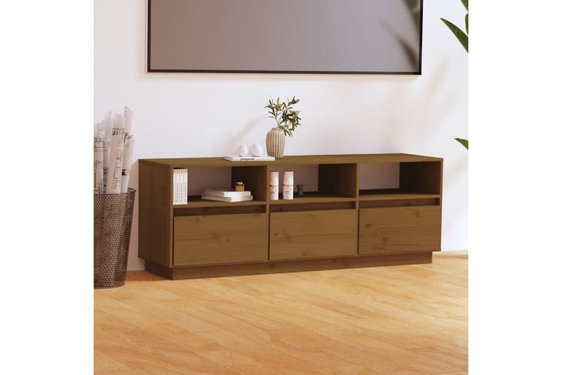 Tv-bänk honungsbrun 140x37x50 cm massiv furu - Brun - Möbler - Vardagsrum - Tv-möbler & mediamöbler - Tv-bänkar