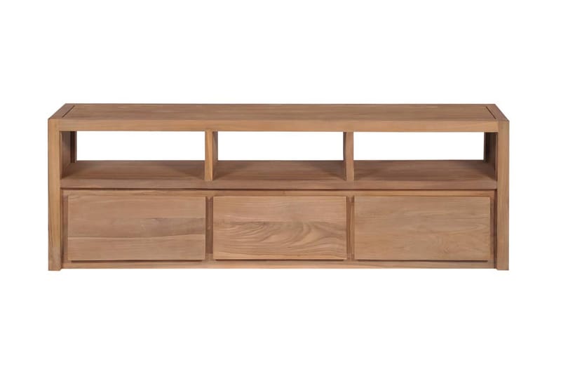 TV-bänk massiv teak med naturlig finish 120x30x40 cm - Brun - Möbler - Vardagsrum - Tv-möbler & mediamöbler - Tv-bänkar