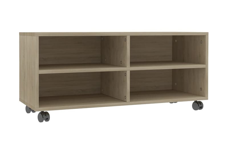 TV-bänk med hjul sonoma ek 90x35x35 cm spånskiva - Brun - Möbler - Vardagsrum - Tv-möbler & mediamöbler - Tv-bänkar