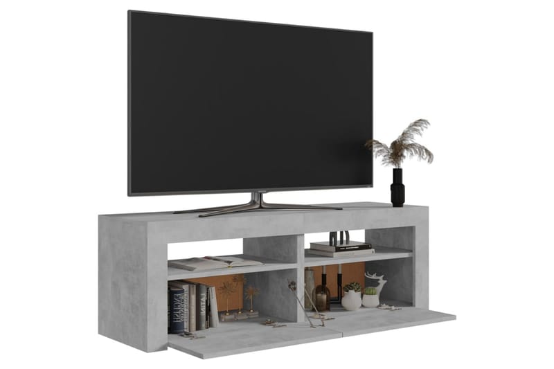 TV-bänk med LED-belysning betonggrå 120x35x40 cm - Grå - Möbler - Vardagsrum - Tv-möbler & mediamöbler - Tv-bänkar