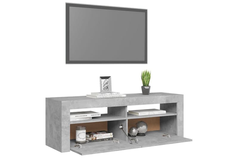 TV-bänk med LED-belysning betonggrå 120x35x40 cm - Grå - Möbler - Vardagsrum - Tv-möbler & mediamöbler - Tv-bänkar