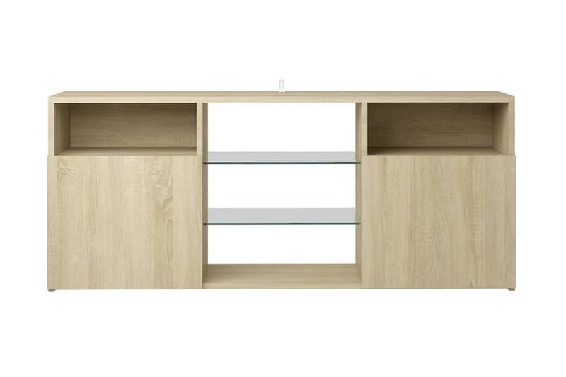 TV-bänk med LED-belysning sonoma-ek 120x30x50 cm - Brun - Möbler - Vardagsrum - Tv-möbler & mediamöbler - Tv-bänkar