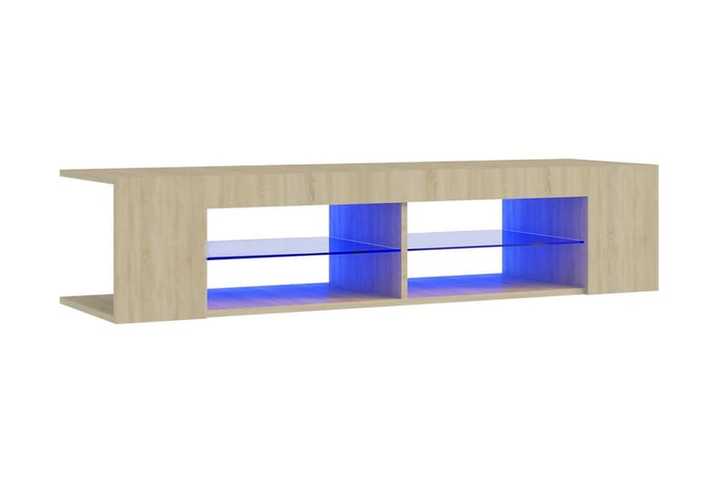 TV-bänk med LED-belysning sonoma-ek 135x39x30 cm - Brun - Möbler - Vardagsrum - Tv-möbler & mediamöbler - Tv-bänkar