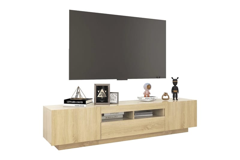 TV-bänk med LED-belysning sonoma-ek 180x35x40 cm - Brun - Möbler - Vardagsrum - Tv-möbler & mediamöbler - Tv-bänkar