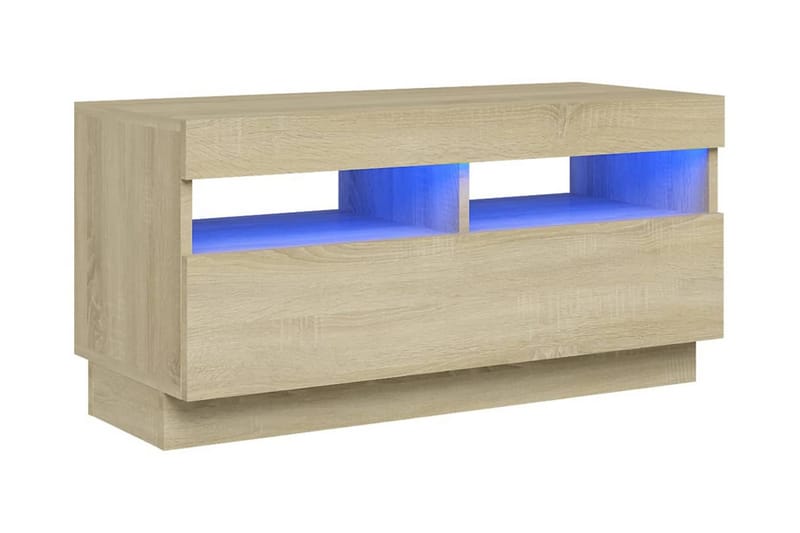 TV-bänk med LED-belysning sonoma-ek 80x35x40 cm - Brun - Möbler - Vardagsrum - Tv-möbler & mediamöbler - Tv-bänkar