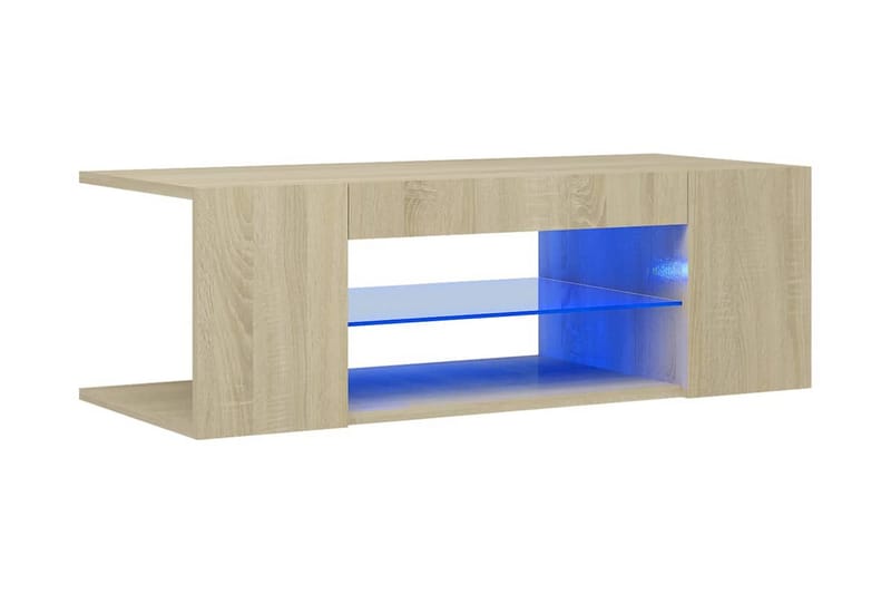 TV-bänk med LED-belysning sonoma-ek 90x39x30 cm - Brun - Möbler - Vardagsrum - Tv-möbler & mediamöbler - Tv-bänkar