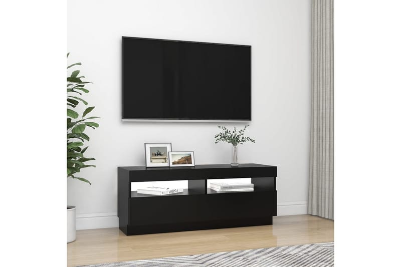 TV-bänk med LED-belysning svart 100x35x40 cm - Svart - Möbler - Vardagsrum - Tv-möbler & mediamöbler - Tv-bänkar