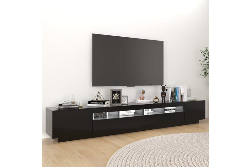 TV-bänk med LED-belysning svart 260x35x40 cm - Svart - Möbler - Vardagsrum - Tv-möbler & mediamöbler - Tv-bänkar