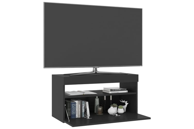 Tv-bänk med LED-belysning svart 75x35x40 cm - Svart - Möbler - Vardagsrum - Tv-möbler & mediamöbler - Tv-bänkar